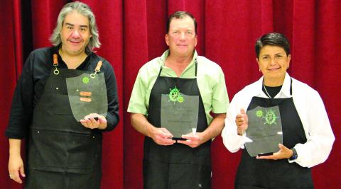 Sentinel Photo/Jessica Shepard The Bay City Pilot Club held their annual "Celebrity Waiter" fundraiser and awarded plaques to the waiters who made the most in tips on Thursday, Oct.16. Those winners from left are Nicasio Perez, Mike Estlinbaum and Henry Charles in first, ssecond, and third place respectively. 