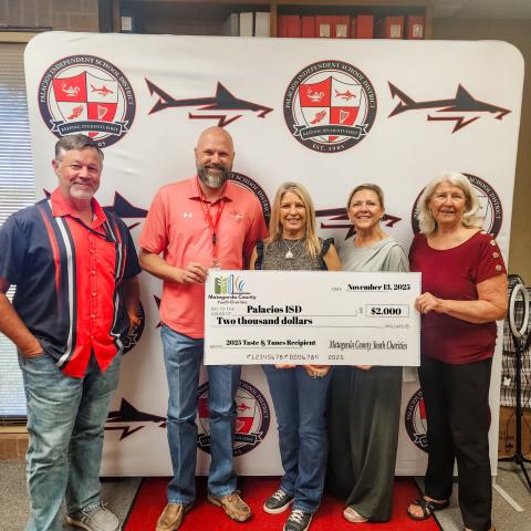 Contributed photo Matagorda County Youth Charities presented a $2,000 donation check to Palacios ISD on Nov. 13.