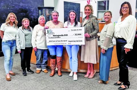 MCYC  photo Matagorda County Youth Charities recently presented a $2,000 check to Matagorda ISD.