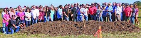 Sentinel Photo/MaLinda Reddell More than 71 people - including Sargent residents and community leaders - were present for the Sargent Community Center groundbreaking Monday, Nov. 3. Precinct 2 Commissioner Mike Estlinbaum called the event a ‘game changer’ for the Sargent community. Project to be completed in August 2026.