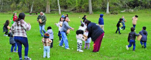 Contributed photo The City of Bay City Christmas in the Park Saturday, Dec. 6 included an afternoon of fun with an ice rink, SnowZilla Jr., snowball fights (with the Mayor at left), holiday crafts and games, tasty food trucks, photos with Santa and the Gwench!