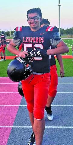 VVISD contributed photo Jacob Guzman in his Leopard uniform at a Van Vleck football game.