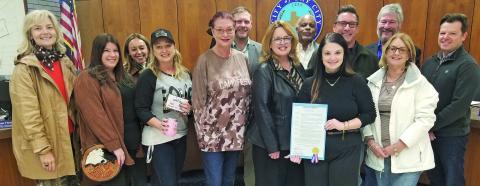 Sentinel Photo/Mike Reddell During the Jan. 27 City Council Meeting, Bay City Camofest was honored with two special proclamations: Celebrating the 10th Anniversary of the Wild Game and Wine Camofest! Thank you to everyone who has made this event a signature staple of our downtown. A special recognition for Alicia Waters, our former Main Street Program Manager. Alicia’s vision and hard work launched the very first Camofest, paving the way for a decade of success.