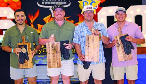 Sentinel Photo/Jessica Shepard Smoker’s Paradise cook team received “Reserve Champion Steak” recognition at BCISD Education Foundation’s Annual Great Steak Cook Off last Saturday.