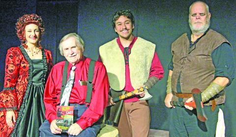 Sentinel Photo/Jessica Shepard Community Actors of South Texas (CAST) had a visit from "Henchmen" playwright Jim Danek, second from left, at the production's final show Saturday, March 7. Danek also stayed after the show for a Q&A session with CAST and audience members alike. Danek is shown with "Henchmen" actors Dr. Kara Cowart, Silas Robles, and Kevin Knox. 