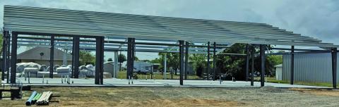    Precinct 2 Justice Center in Matagorda is taking shape with steel work and plumbing filling out. Photo courtesy of Precinct 2 office in Matagorda. 
