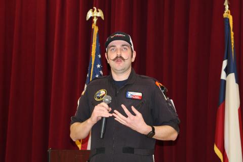 Sentinel Photo/Mike Reddell An EMS helicopter pilot explains the air ambulance in hurricanes.