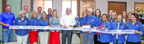 Sentinel photo/Mike Reddell A Ribbon Cutting Re-Branding Celebration for Texan Title Holding was held Thursday, May 14, at 2021 Ave. G. Formerly known as Bay City Abstract & Title Company - with the same faces in the same roles as before. Bay City Chamber of Commerce & Agriculture hosted the open house.