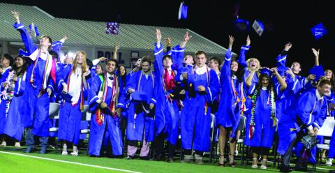 Sentinel Photo/Jessica Shepard Tidehaven High School graduates celebrate at last week’s commencement ceremonies.