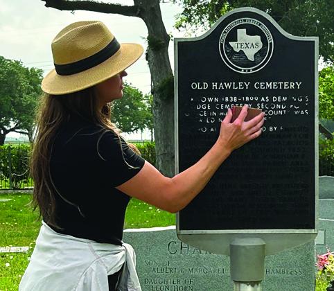 Matagorda County Historical Commission photo Kristi Lee’s labors give new life to Hawley marker.