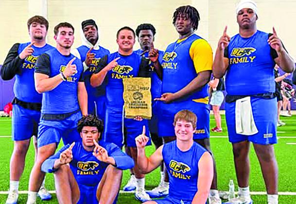 Contributed  photo Blackcat Linemen dominate their way through the recent Hardin-Simmons State Qualifying Lineman Challenge, earning the right to compete on June 20 for the Division II State Title.