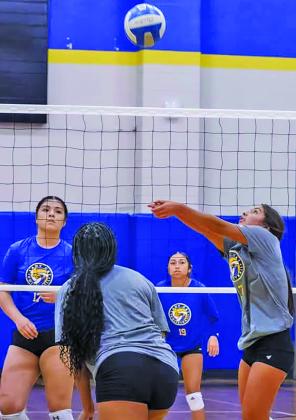 BCISD photo Lady Cat volleyballers compete in an intra-squad scrimmage during first week of 2026 workouts