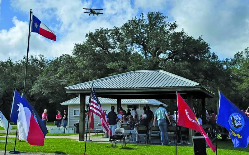 On Monday May 25th Hawley Cemetery held its annual Memorial Day Program. The weather was beautiful and there was a great turnout. During the Star Spangled Banner, those attending enjoyed a flyer by Flying V Aviation out of Louise. It was a special moment of the day.  Contributed photo