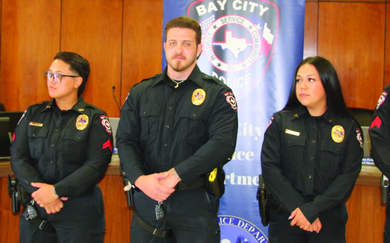 Sentinel Photo/Mike Reddell Pictured above, from left, are: Officer Alyssa Banda, Corporal Chloe Taitano, Corporal Braeden Fojtik, Corporal Ashley Rubio, and Sergeant Dillan Wakefield.