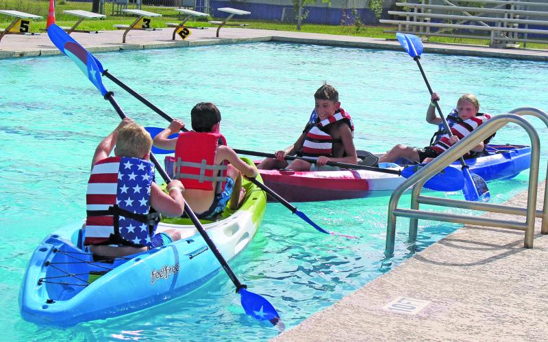 Sentinel Photo/ Jessica Shepard Lessons YMCA provided included kayak safety.