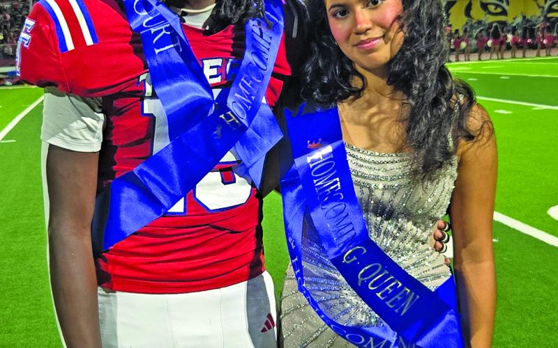Sentinel Photo/Jessica Shepard 2026 Tidehaven High School Homecoming King Matthew Riddick and Homecoming Queen Naomi Aboytes were crowned at halftime on Sept. 11