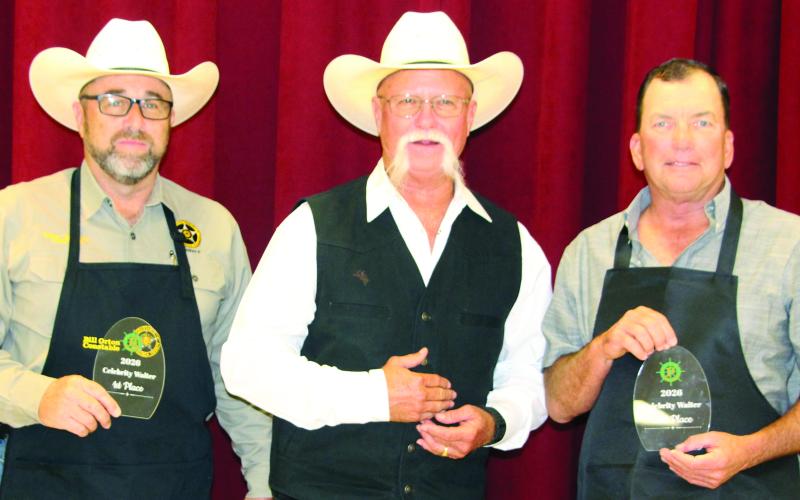 Sentinel Photo/Jessica Shepard Bay City Pilot Club held their annual "Celebrity Waiter" fundraiser and awarded plaques to the waiters who made the most in tips on Thursday, Oct.15. Those winners from left are Bill Orton, Keith Sullivan, and Mike Estlinbaum in first, third, and second place, respectively.