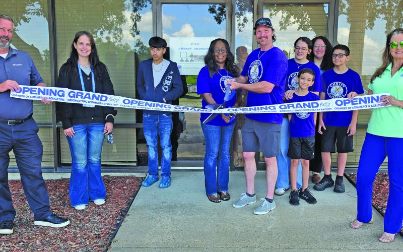 Courtesy photo Bay City Chamber of Commerce had a ribbon cutting at CYE Christ Academy last week. The address is 1400 8th St., Ste. 6A (front door on Avenue C, the old Capital Farm Credit office). Owners are Bill and Carol Elkins. It’s a Christian based school, also offering art classes, GED and college level courses.  For more information, call 979-476-5012.