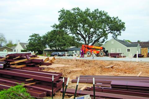 Sentinel photo/Mike Reddell Matagorda Veterinary Clinic at 2708 Fourth St. is building new clinic contained about 6,000 square feet. Projected for completion early next summer, the house where the clinic is now located will be moved to rural site.