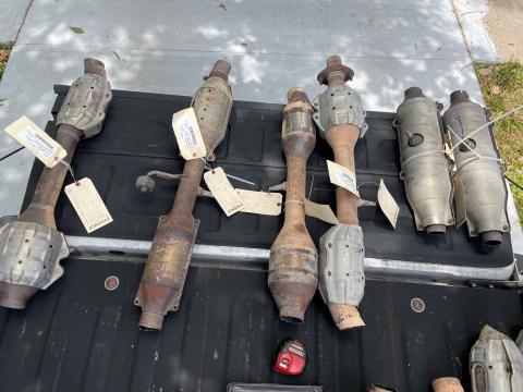 BCPD photo Bay City Police Department and Brazoria County Sheriff’s Department clear catalytic converfer cases.