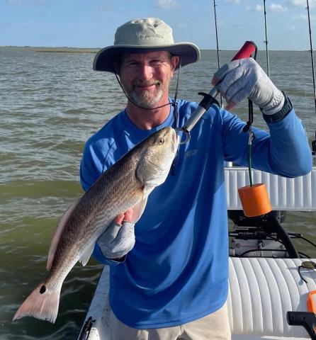 Contributed photo Dennis Stanley was stranded as he was wade fishing in West Matagorda Bay after high winds pulled his supplementary anchor out of the mud.