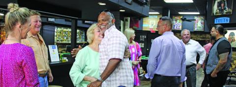 Truth Barbershop hosted this month's Bay City Chamber of Commerce & Agriculture's "Business After Hours Social" Thursday, Aug. 18.  Sentinel Photo/ Jessica Shepard