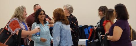 Sentinel photo/Jessica Shepard The Bay City Chamber of Commerce and Agriculture hosted its 36th Annual New Teacher Breakfast for over 80 educators on Aug. 5. Each new teacher present received a goody bag filled with sponsorship items from local businesses. 