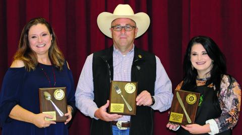 Sentinel photo/MaLinda Reddell The Bay City Pilot Club held their annual "Celebrity Waiter" fundraiser and awarded plaques to the waiter who made the most in tips Thursday, Oct.12. First through third place winners from left are Melanie Bradley, Bill Orton, and Tina Israel.