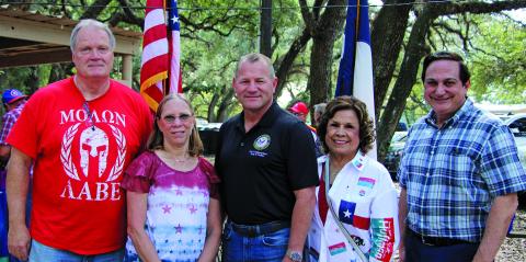 Sentinel Photo/Mike Reddell A Republican picnic in LeTulle Park Sunday, Oct. 9, included, from left, County Judge-elect Bobby Seiferman, Matagorda County Treasurer Loretta Griffin, U.S. Rep. District 22 Congressman Troy Nehls, Gloria Millsap, District Director for State Senator Joan Huffman and Steve Munisteri, former Chairman for the Republican Party of Texas. 