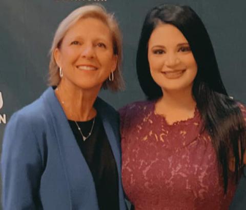 Contributed photo Bay City Main Street Program Board Chairwoman Tami Savage, left, and Program Manager Tina Israel at the recent Texas Downtown Annual Conference in San Marcos.