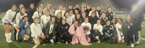 Courtesy photo “It’s not soccer season unless it’s cold and raining.” The Bay City High School Ladycat Soccer team held a “Meet the Ladycats” at Memorial Stadium last week. 