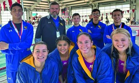 Photo/Lisa Moya Team & Superintendent: front - Victoria Sliva, Kaydence Sanchez, Megan Moya, & Lucie Frick, back - Jomar Baez, Dr. Dwight McHazlett, Ashton Rabun, Ian Ramos, & Michael Vargas.