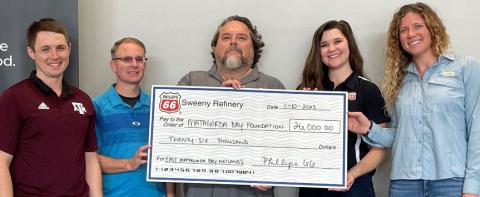 Contributed photo Phillips 66 presents donation to Matagorda Bay Foundation and Texas A&M AgriLife researchers for East Matagorda Bay Wetlands Project on Jan. 11.