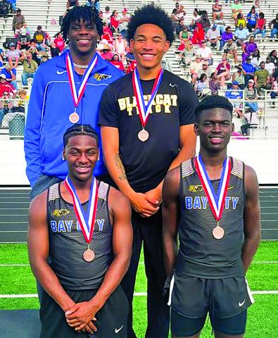 Contributed photo Bay City’s 2x200 Relay (3rd) - Jada Andrews, Jah'mari Johnson, Xylan Williams, Brice Turner.
