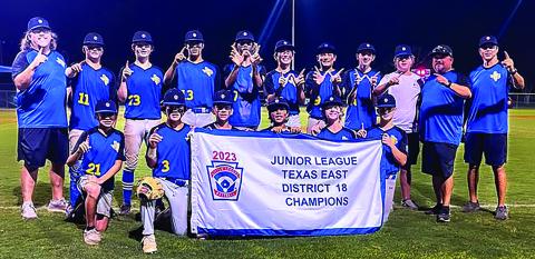 Courtesy Photo The Bay City Junior Team is the Junior League District 18 champions after last week’s 17-12 victory over Sweeny. The win advances the team to the Sectional Tournament, where they will face the District 27 champion at 5 p.m. Sunday, July 2, in Sweeny. 