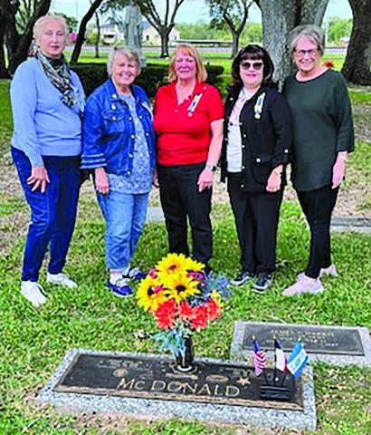 Mary Rolph Marsh Chapter, National Society Daughters of the American Revolution held a memorial dedication for deceased chapter members at the Cedarvale Cemetery in Bay City, and the Matagorda Cemetery in Matagorda. Chapter officers and members participated in the ceremony.  Contributed photo