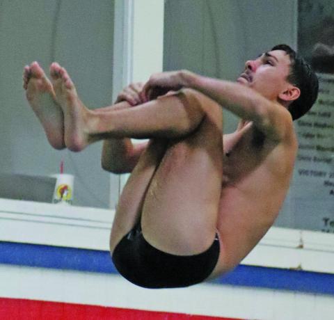 Contributed photo Ian Ramos in diving competition. Ramos was District 12-4A Diver of the Year.