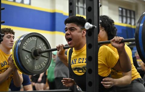 Larry Bose photo BCHS  powerlifter Gustavo Ochoa places 5th in 220, 425 Squat, 300 Bench, 445 DL, 1040 Total in recent lifting event.