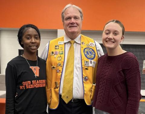 Contributed Photo  County Judge Bobby Seiferman, Bay City Chamber of Commerce members, BC Mayor Nelson, BC Noon Lions Club, and VV staff for celebrating the academic achievements of  VVHS students at the annual Banana Split Honor Roll Social Jan. 26.