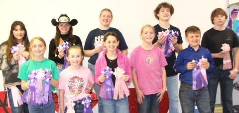Sentinel Photo/Jessica Shepard 2024 Home Economics Youth Division Arts & Crafts Highpoint winners were announced on Wednesday, Feb. 28. Those winners are Meredith Jones, Gideon Straub, Lilia McLeod, Adyson Merck, Jace Whisler, Lucy Weathers, Ryleigh Siptak, Ansley Kubecka, Madison Harris, Ryver Anderson, and Grady Weathers. Not all are pictured. 