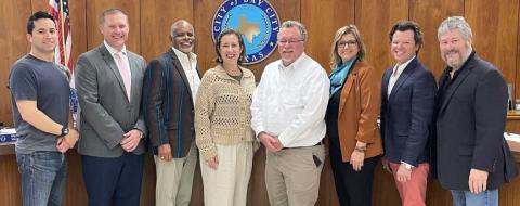Contributed photo City Council highlighted Bay City Community Development Corporation Executive Director Jessica Russell for receiving the Texas Economic Development Council's "Economic Excellence Recognition" award during their meeting Feb. 27. Council also, recognized Matagorda County Economic Development Corporation Executive Director Mike Ferdinand for his contributions and efforts. 