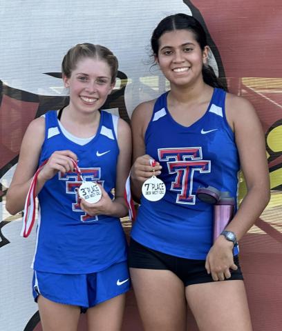 TISD photos Tidehaven Cross Country runners Emmiry Palmer and Naomi Aboytes placed 3rd and 7th, respectively, at the El Campo Cross Country Meet.