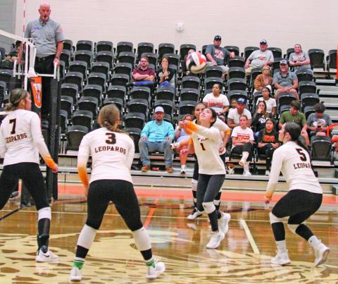 Courtesy photo  The Lady Leps in action against La Marque. The girls finished the weekend 2-3. Last week, Lady Leps came away with two wins in their dual match between Angleton Christian and LaMarque making them 2-0 for the season.