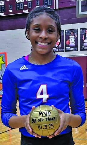 Tidehaven volleyball standout Mary Johnson was named the  MVP of the 361 All Star Game Jan. 5, at Hallettsville High School. Courtesy photo