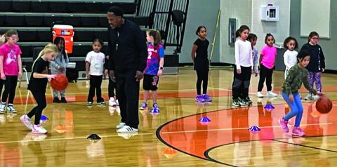 VVISD photo The first Future Leps Basketball Camp is under way. The camp schedule: 9:00-10:15....all K - 2nd; 10:30-11:45....all 3rd - 4th; 12:00-1:15....all 5th - 6th. VVISD recognizes Mrs. Teresa Ford and amazing community volunteers for organizing this opportunity for youth.
