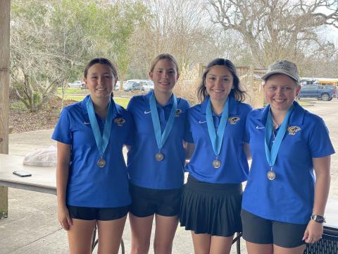 Courtesy photo The Bay City girls golf team are pictured after their third place finish last week at the Sweeny Invitational held the the Wilderness Golf Course in Lake Jackson. Team members are, from left: Lexi Castro, Addi Smith, Kyleigh Perales, and Tanna Fair. Not pictured: Meredith Williams