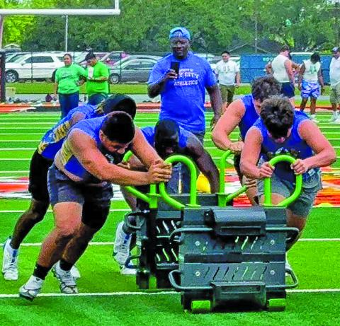 BCISD photo The Blackcats competed in the Lone Star Lineman Challenge Saturday morning and received 2nd and 3rd Place