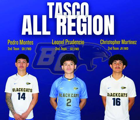 BCISD photo A trio of Bay City Blackcats were chosen for their prowess for the Texas Association of Soccer Coaches (TASCO) All Region Team.