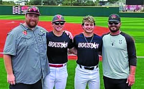 Contributed photo JT Corenfield and Wade Hutson wore their Van Vleck hats for the last time in a ball game Tuesday, June 3, as they were selected to participate in the Houston Area Baseball Allstar game. Van Vleck ISD officials noted their pride that all these young men have given to our program and community over the years. “What a great way for these two men to finish their careers as 2 of the best players the Houston area has to offer!”