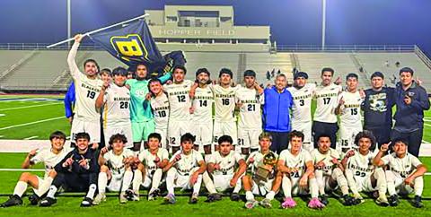 Contributed photo Bay City Blackcats won the soccer UIL playoff bi-district round with a 2-1 victory over Fort Bend Willowridge Thursday, March 19. The Blackcats advanced to the area round to play Salado Tuesday, March 24.